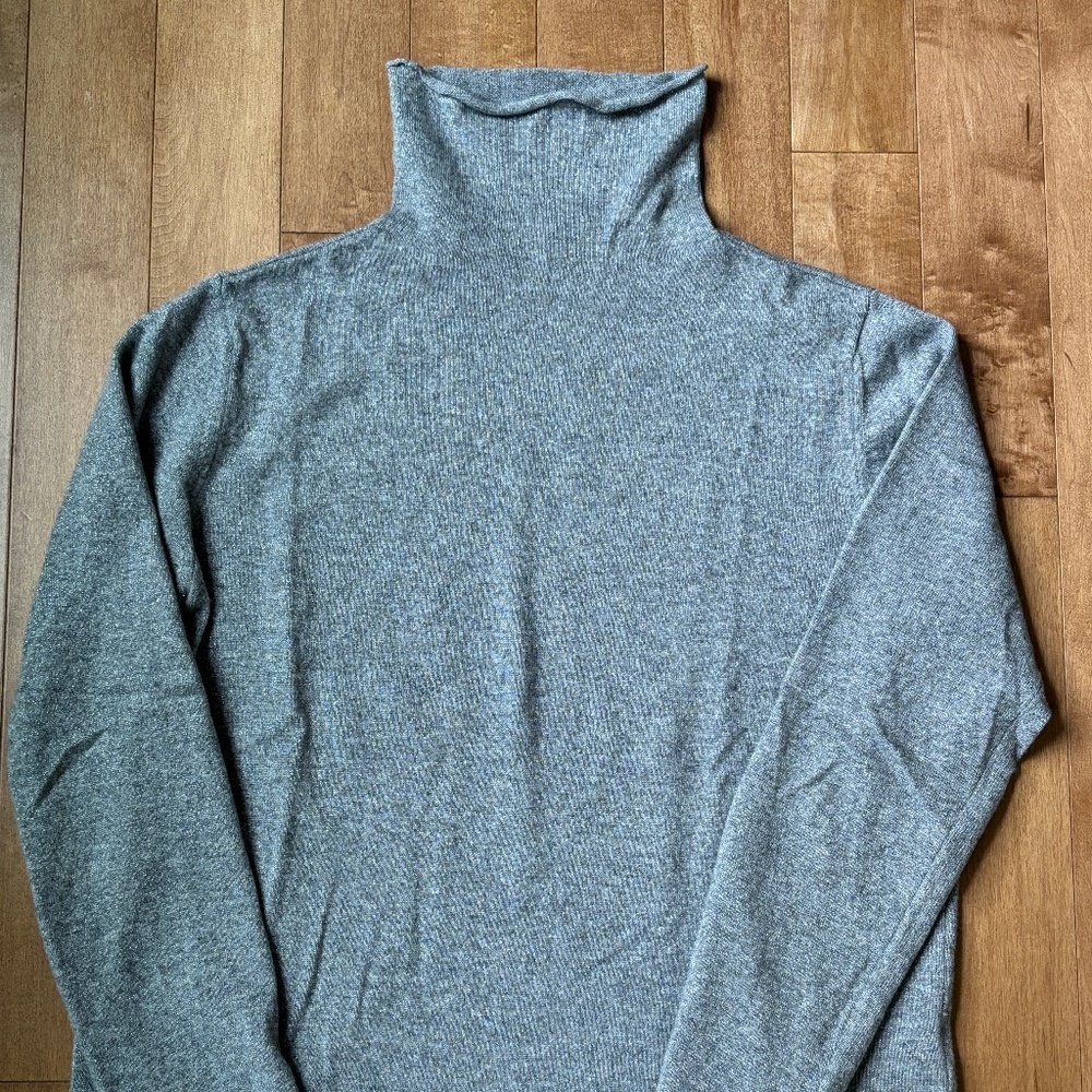 COLLECTION Metallic WoolBlend Turtleneck Sweater Titanium , X-Large